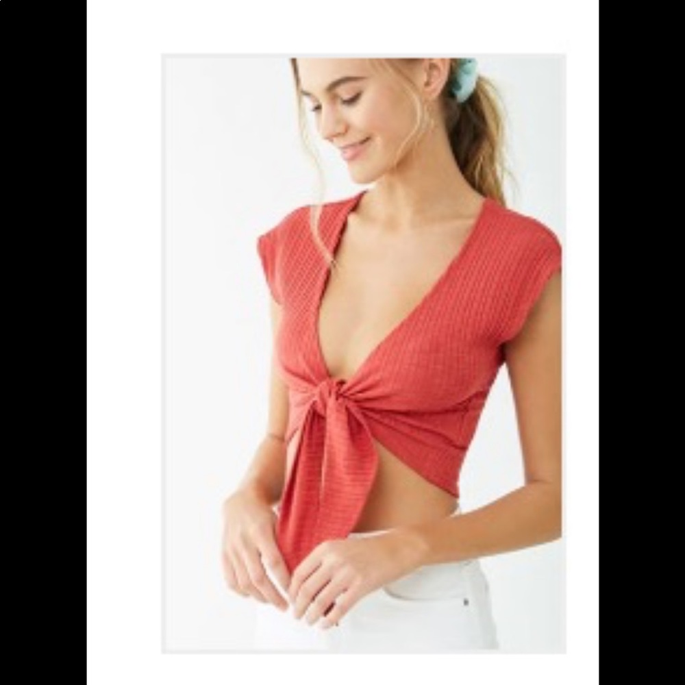 Tie-front crop top